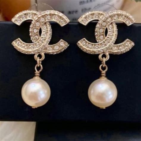 chanel pink lock earrings|authentic chanel pearl earrings.